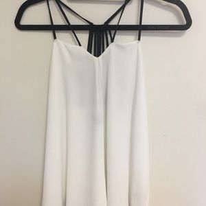 Express white blouse tank top with black straps