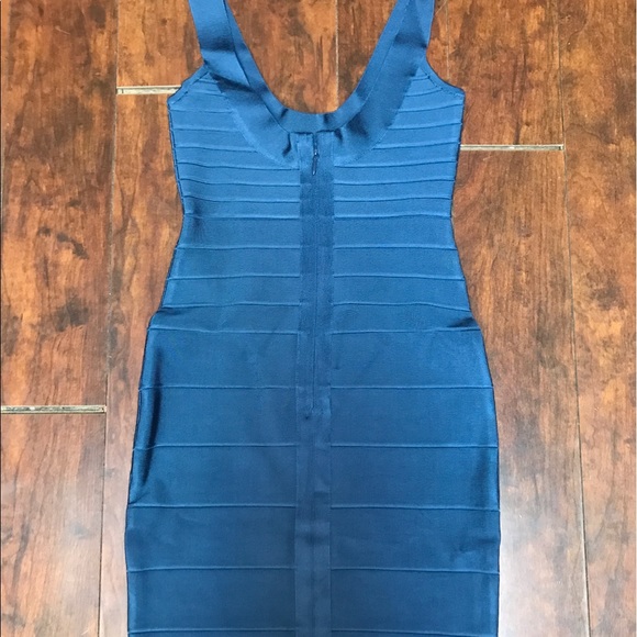 **SOLD - Herve Leger Bandage Dress in China Blue, XXS - Picture 2 of 5