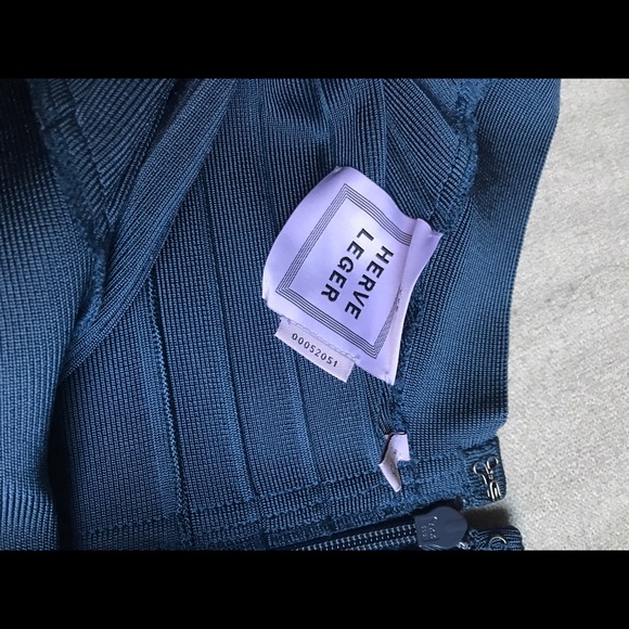 **SOLD - Herve Leger Bandage Dress in China Blue, XXS - Picture 3 of 5