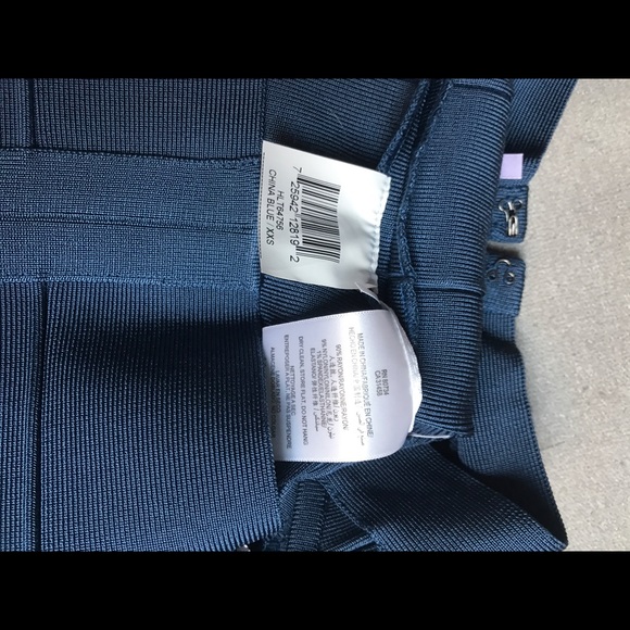 **SOLD - Herve Leger Bandage Dress in China Blue, XXS - Picture 4 of 5