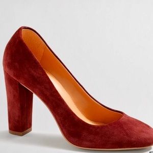J Crew suede maroon/cabernet heels 👠