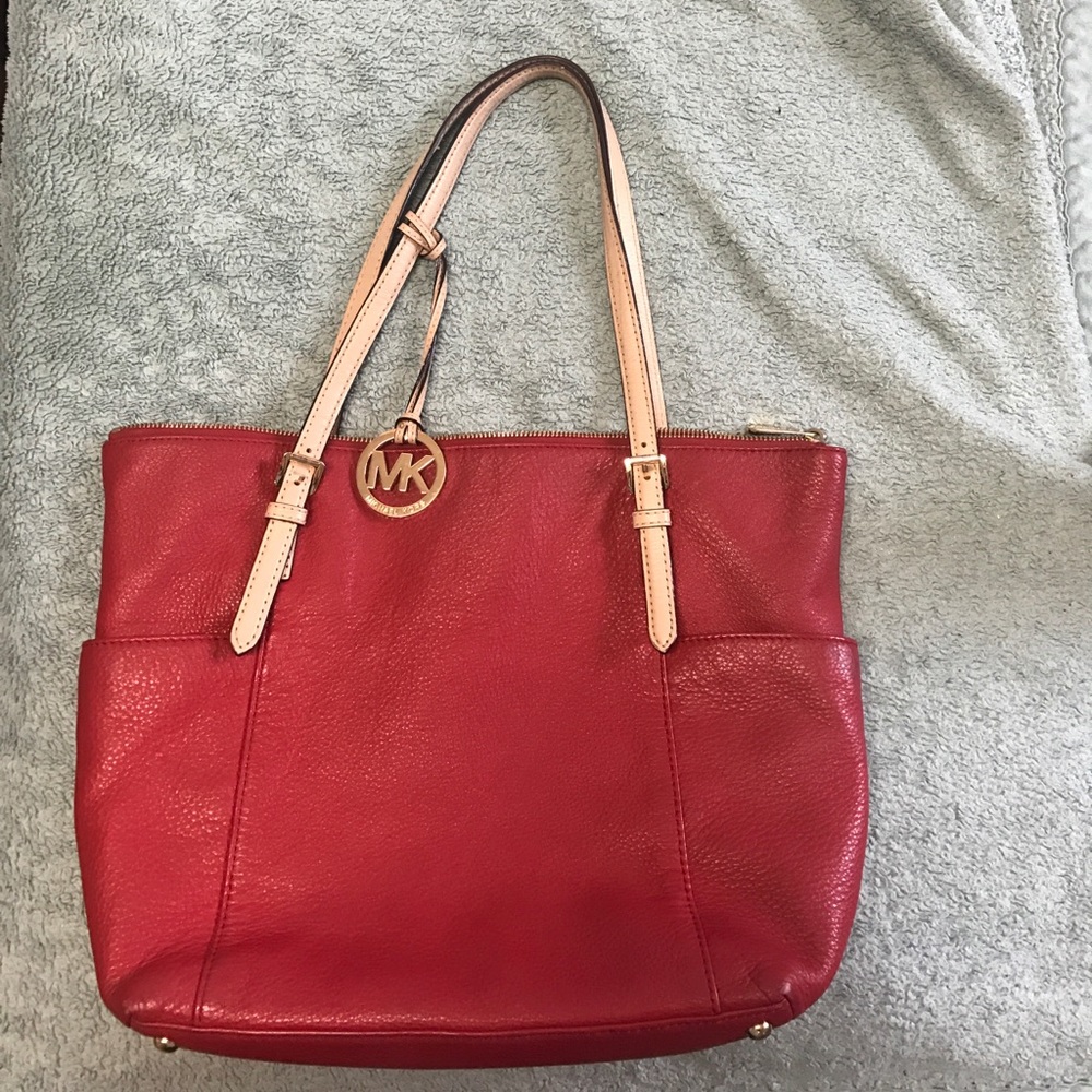 Michael Kors red tote gently used