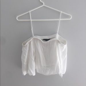 off the shoulder white top