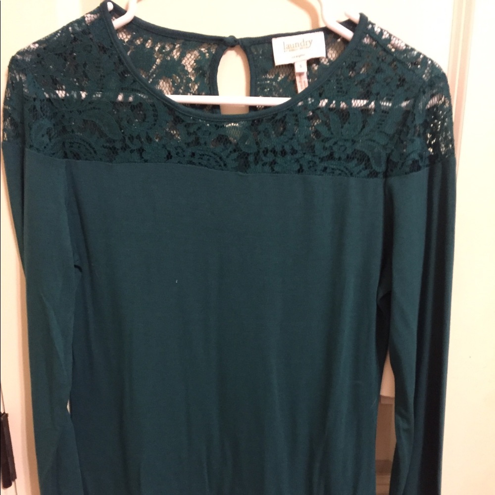 Teal blouse with lacework