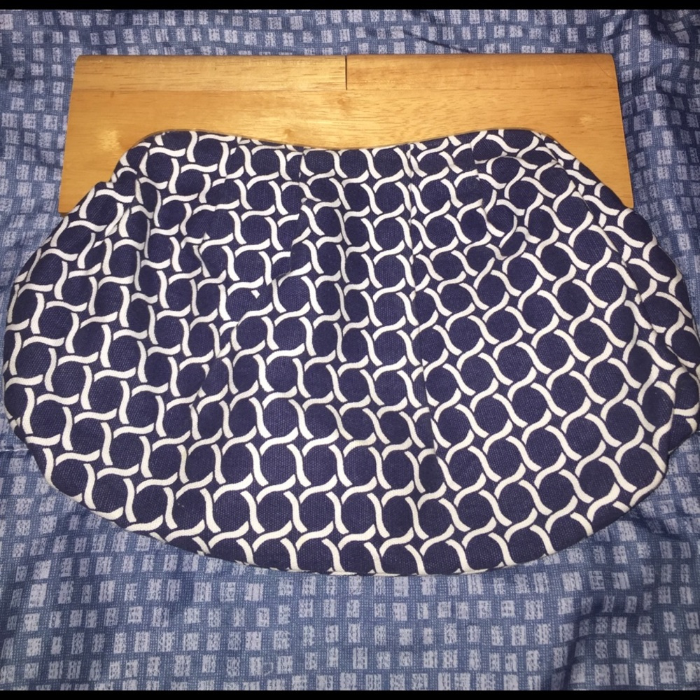 Cute navy and white clutch
