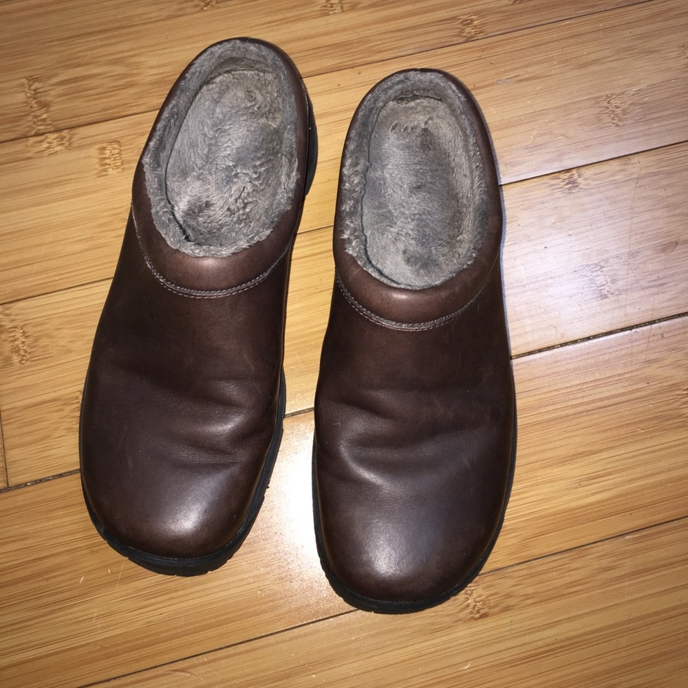 Merrell select grip mules brown leather