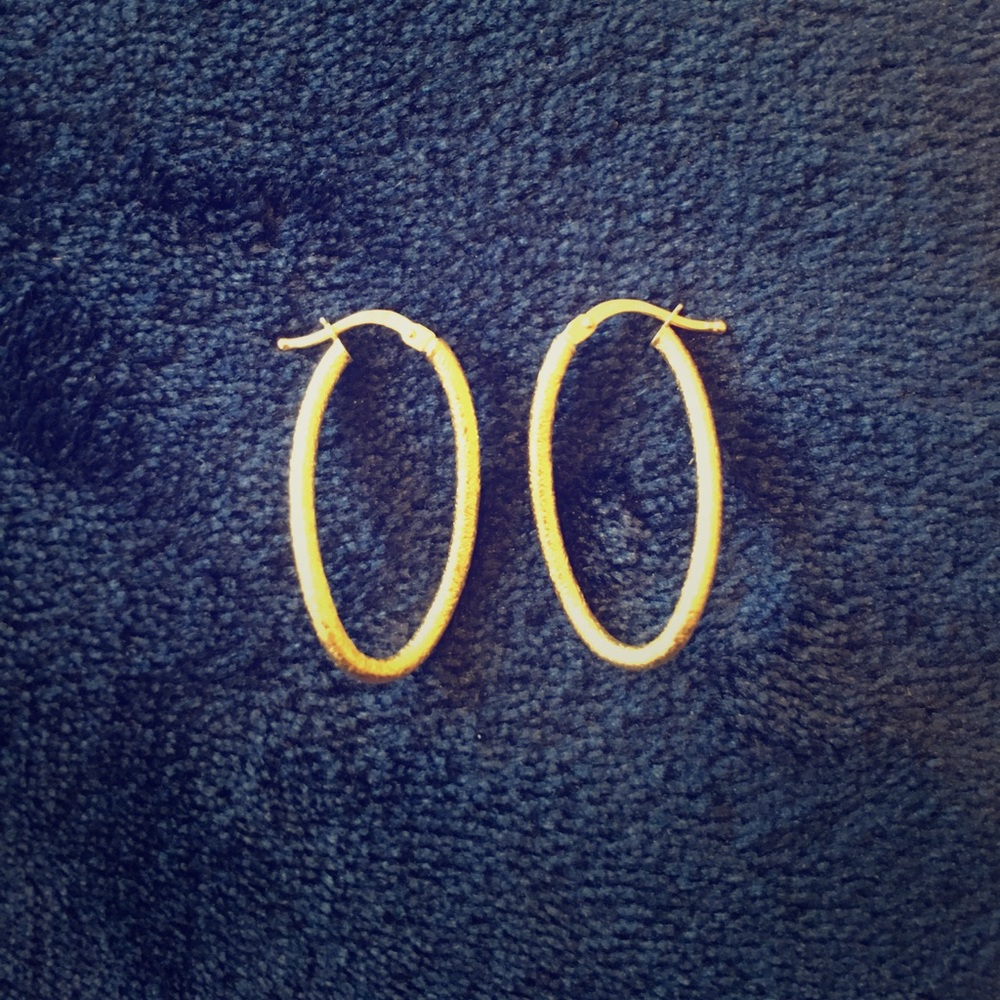 14k gold oval earrings