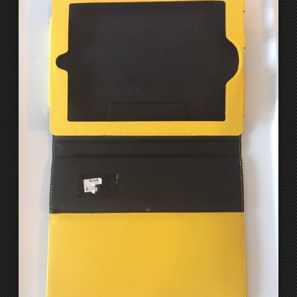 JACK SPADE Leather Yellow HardcoverStand iPad CASE