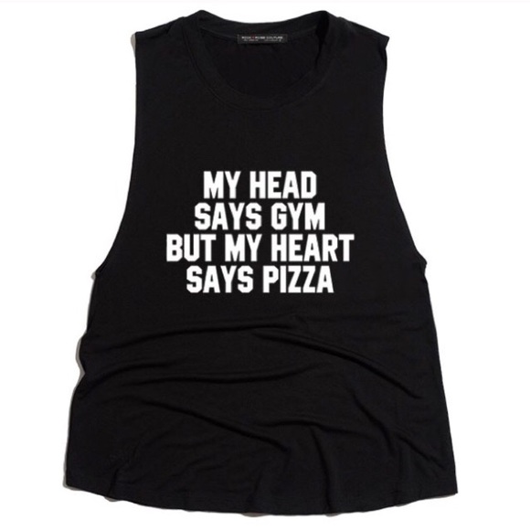 Urban Luxe Design Co. Tops - ❗️LAST ONE❗️| Pizza vs. Gym Muscle Tank |
