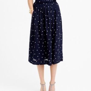 NWOT pleated midi in polka dot