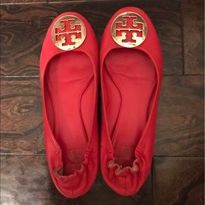 Tory Burch Red Reva Ballet Flats Size 10