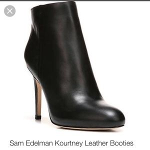 Sam Edelman Kourtney Black Leather Booties