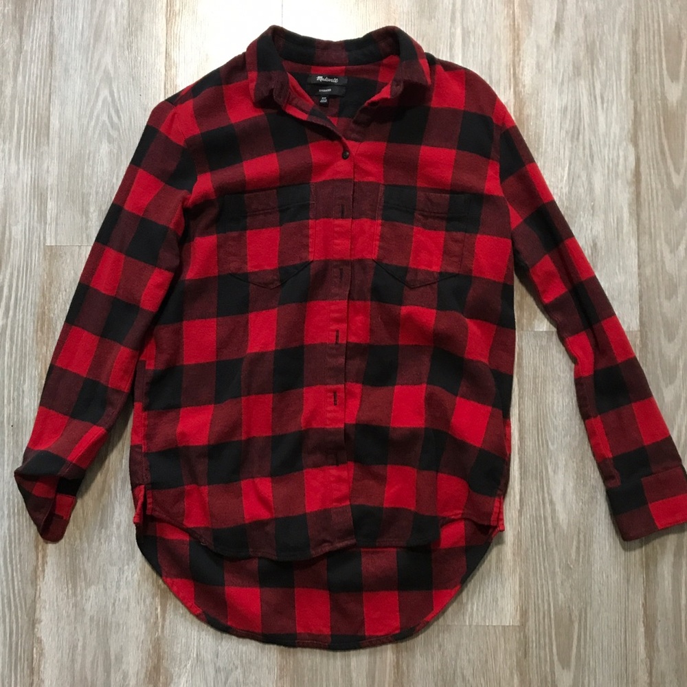 Madewell Oversized Buffalo Check Flannel Red XXS