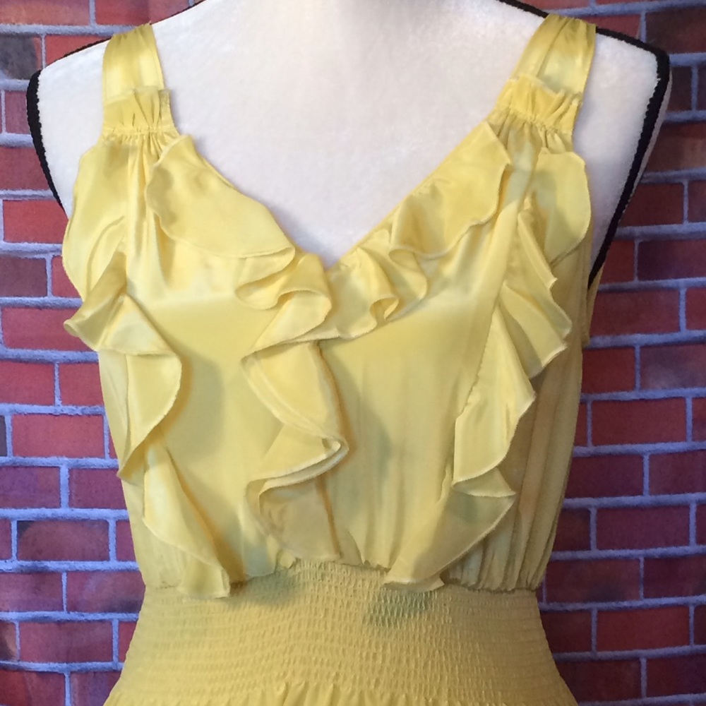 THML - Yellow ruffle front summer dress