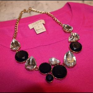 J. Crew navy and crystal statement necklace