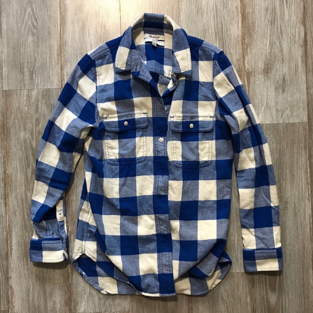 Madewell Classic Flannel Blue Buffalo Check XXS