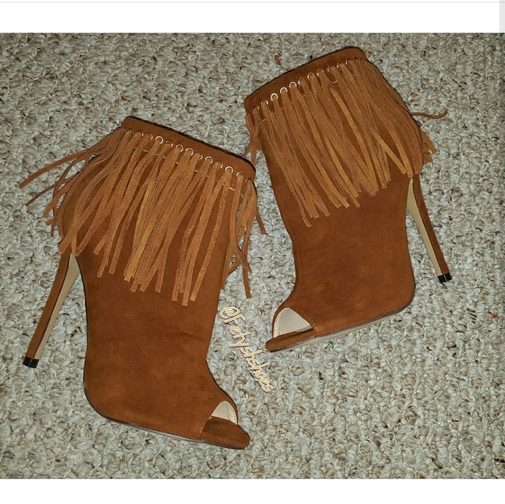 Peep toe booties