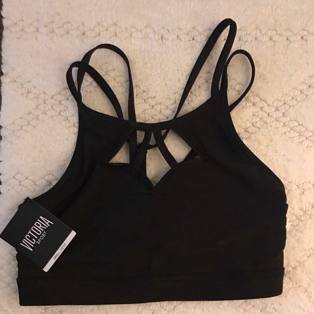 Victoria's Secret Padded Black Sports Bra Cut Out