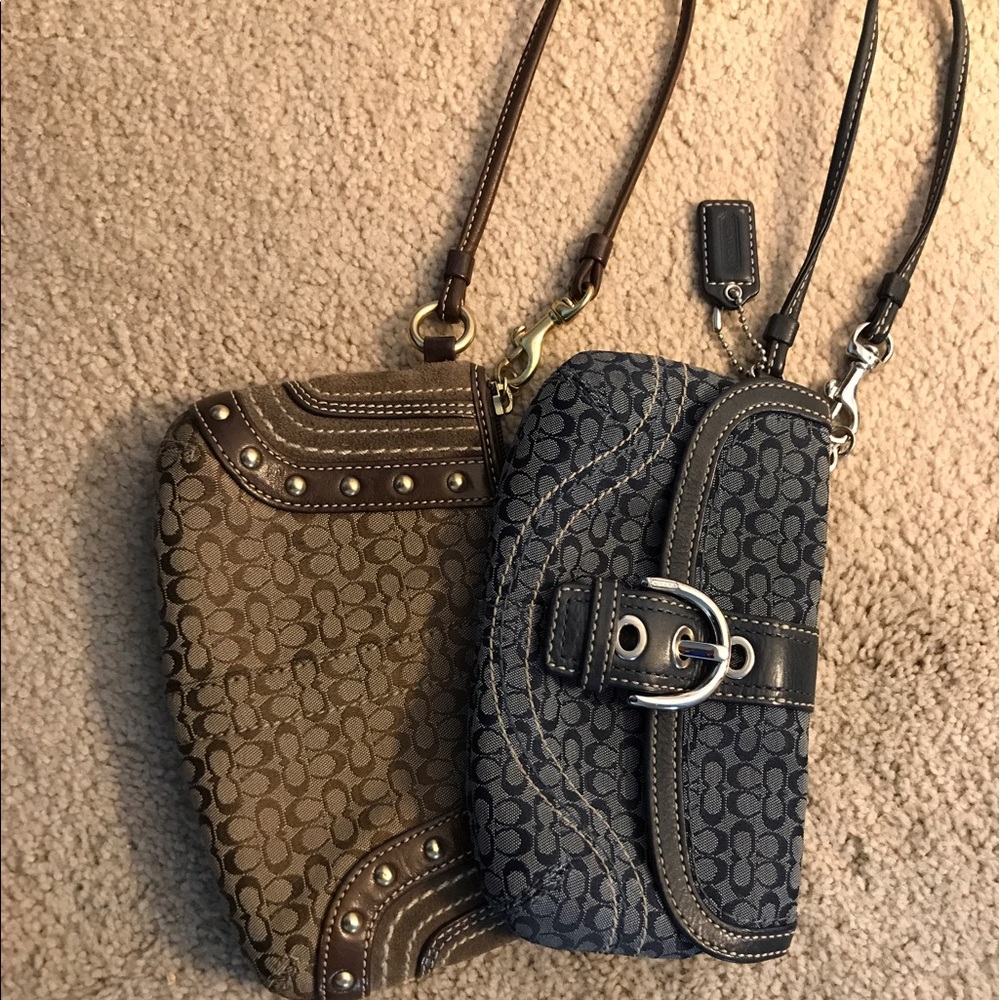 Coach wristlets- one navy and one brown