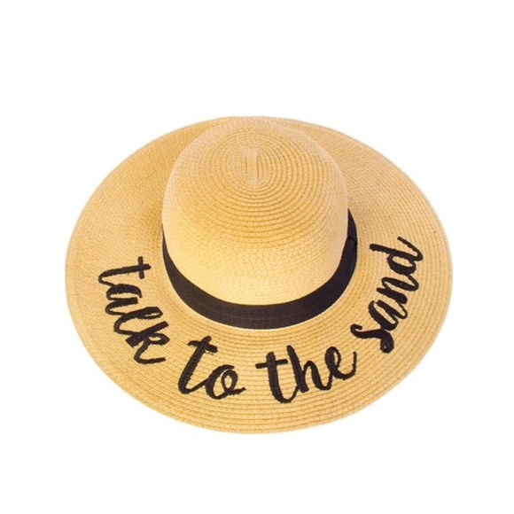 ๐ด"Talk To The Sand" Embroidered Floppy Beach Hat - Picture 2 of 2