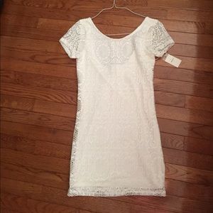 White, lace dress.