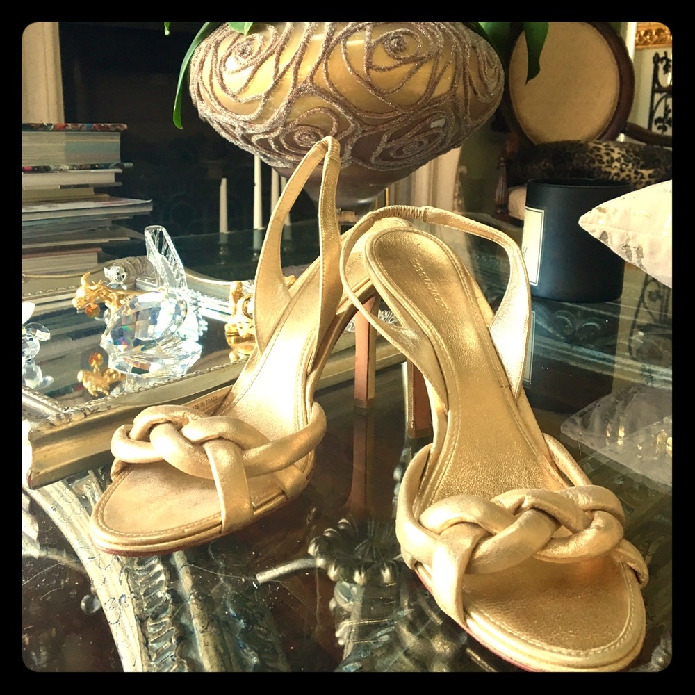 BCBGMAXAZRIA Goddess Gold Heels