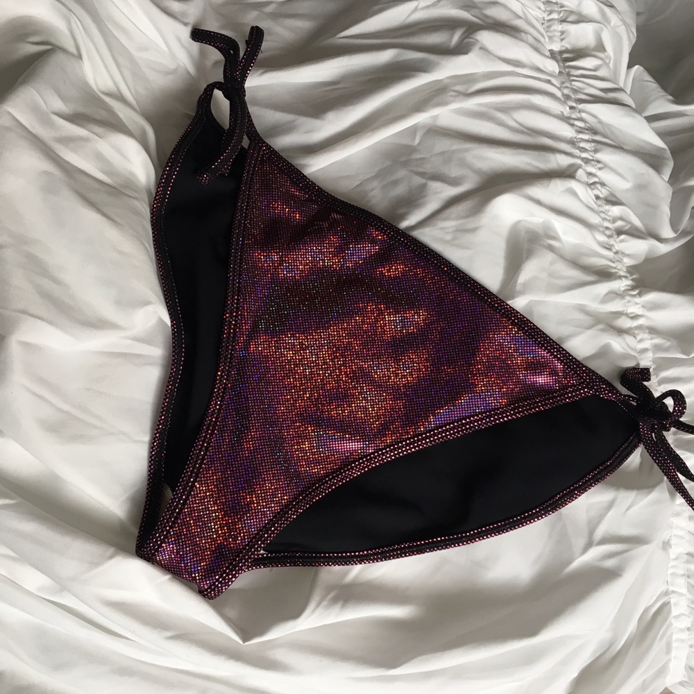 Holographic Side Tie Bottoms