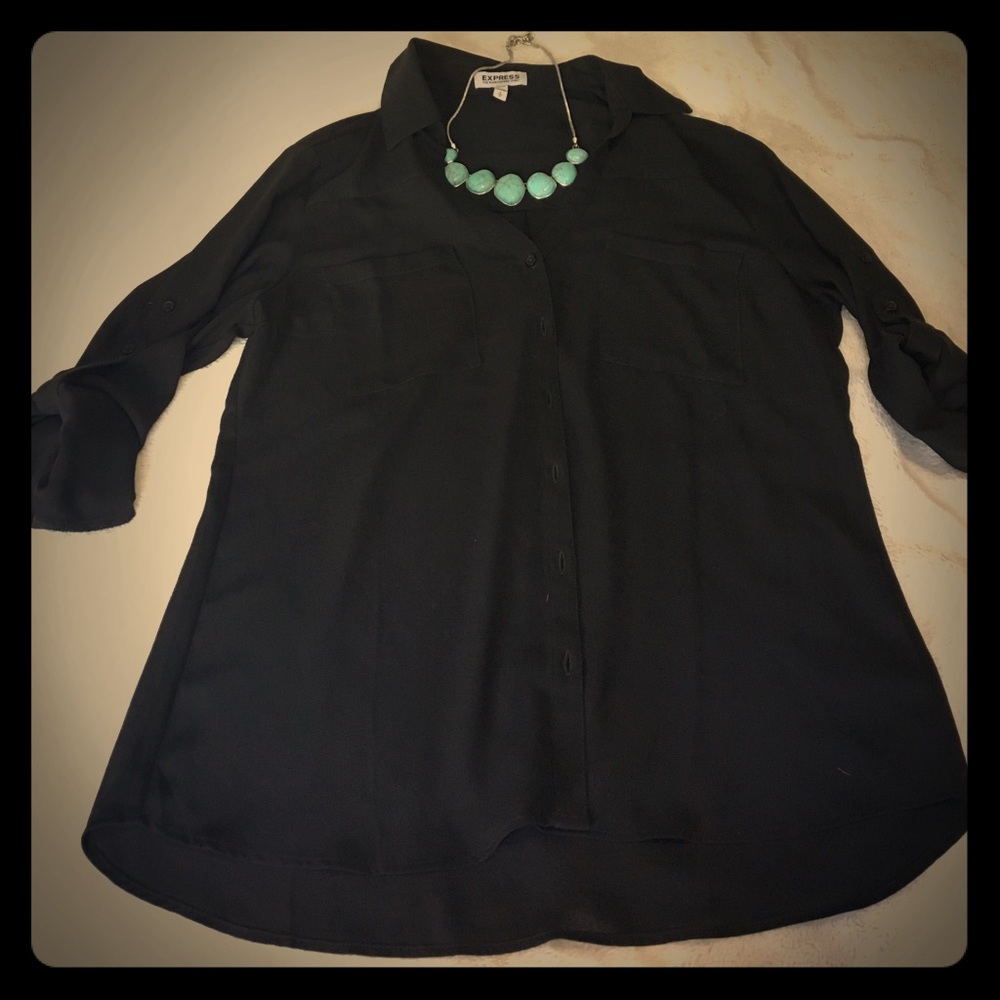 Black Express Long Sleeve Portofino Shirt