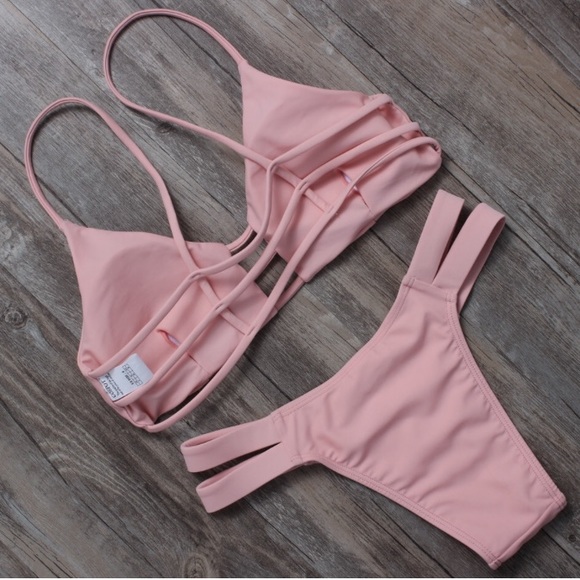 ❗️MOVING SALE 💖Strappy Nude Pink Bikini - Picture 2 of 4