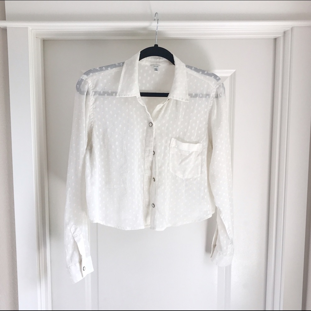 Sheer button-up blouse