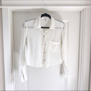 Sheer button-up blouse