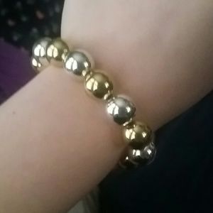 {ES} Silver and Gold Shiny Bracelet