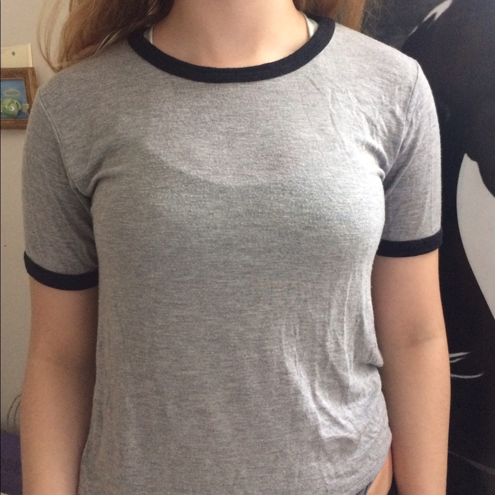 GREY BRANDY MELVILLE SHORT SLEEVE TOP