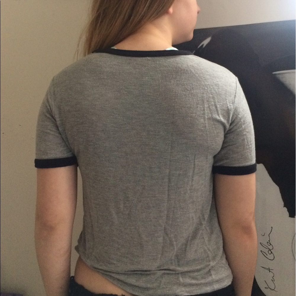 GREY BRANDY MELVILLE SHORT SLEEVE TOP - Picture 2 of 3
