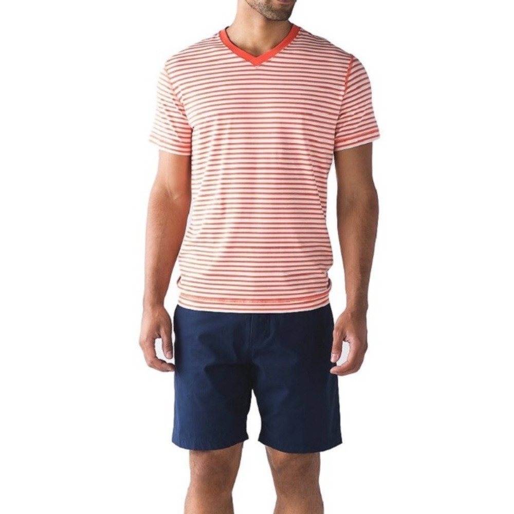 Lululemon 5 years basic v neck red orange