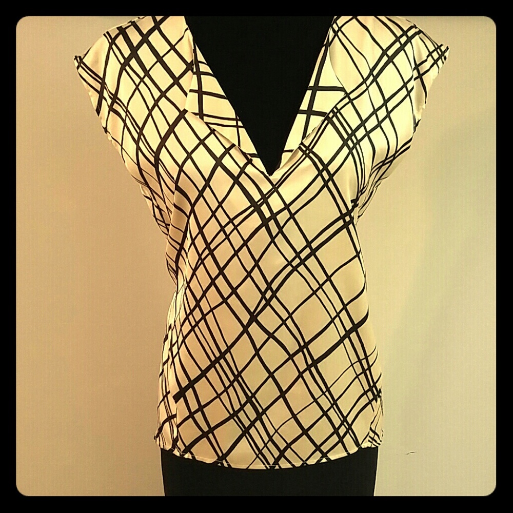 Champagne and Black Blouse