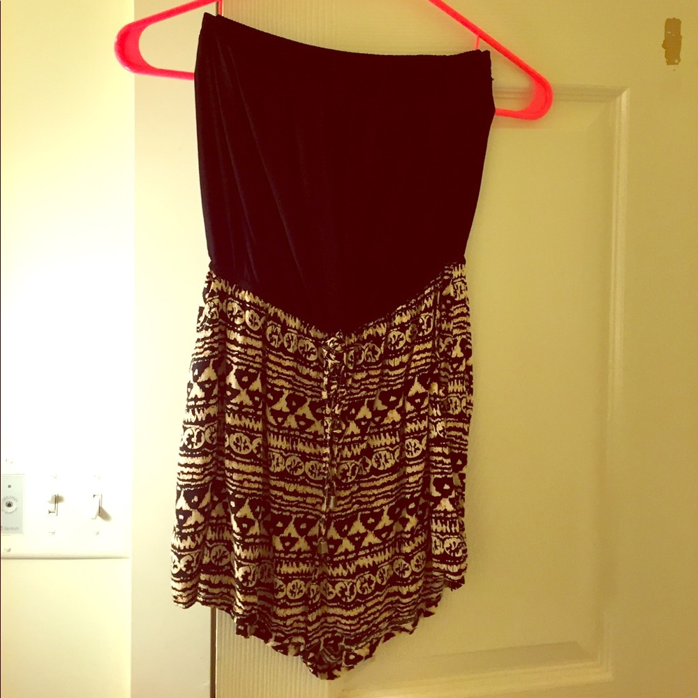 Black top and tribal bottom romper