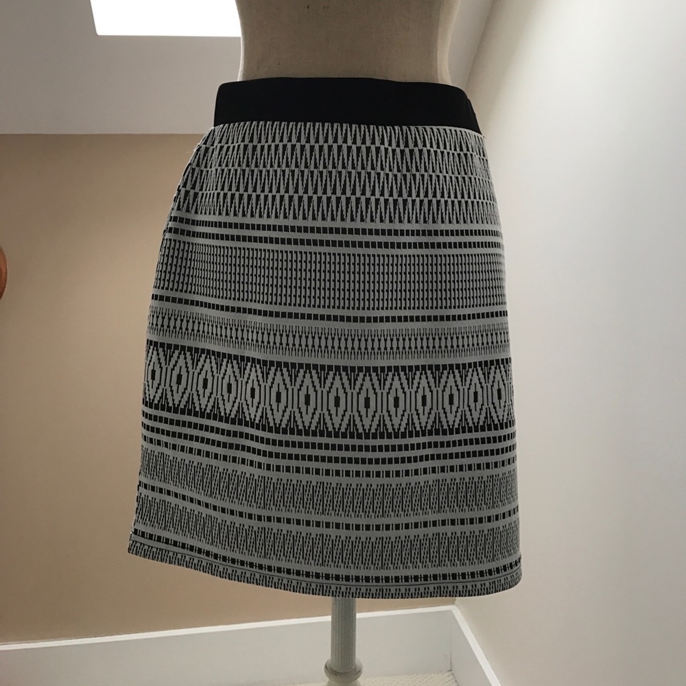 Black and white patterned skirt