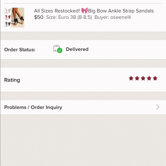 ⭐️SIze 7 🎀Big Bow Ankle Strap Sandals - Picture 5 of 5