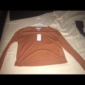 Crop long sleeve sweater