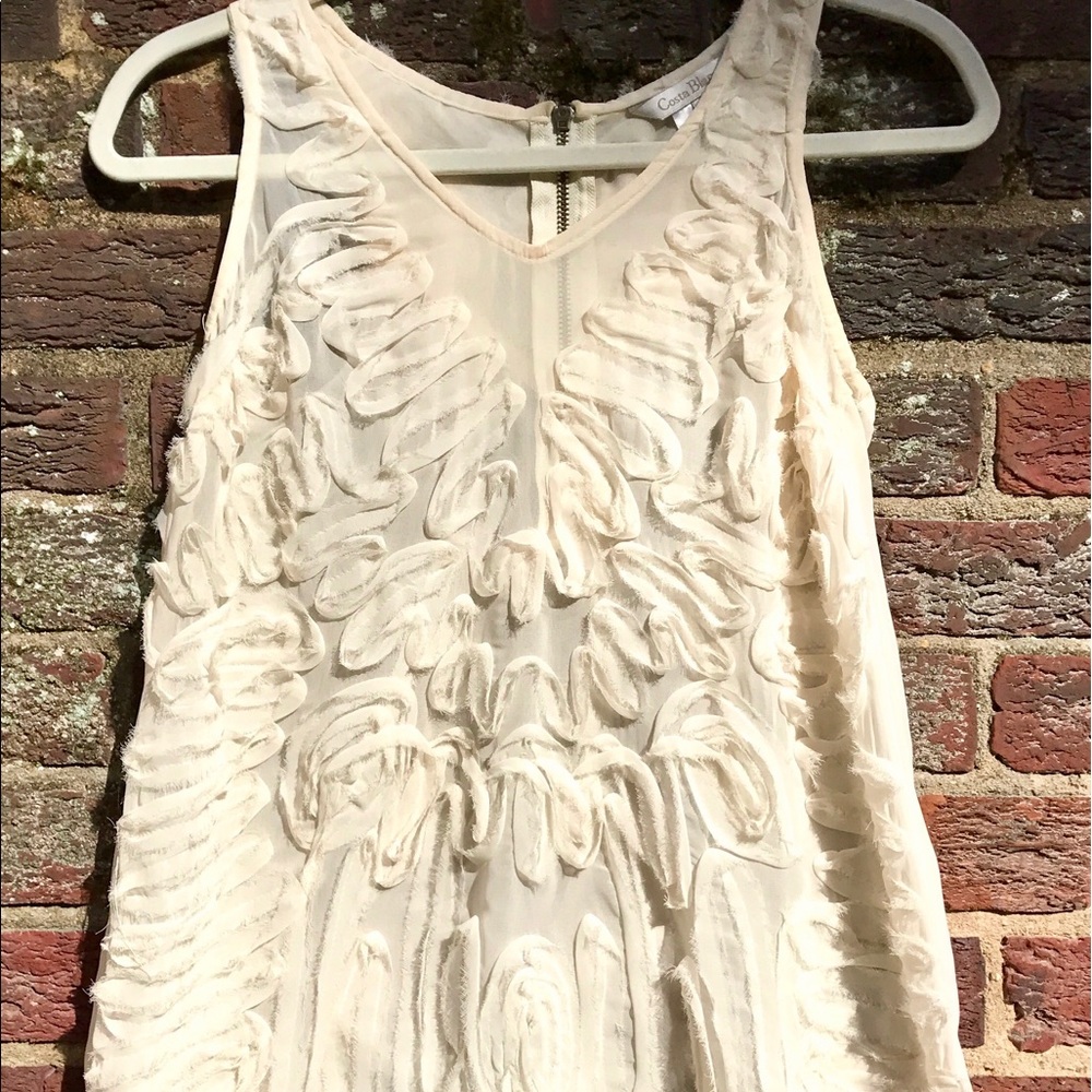 Handmade, one of a kind cream sleeveless top