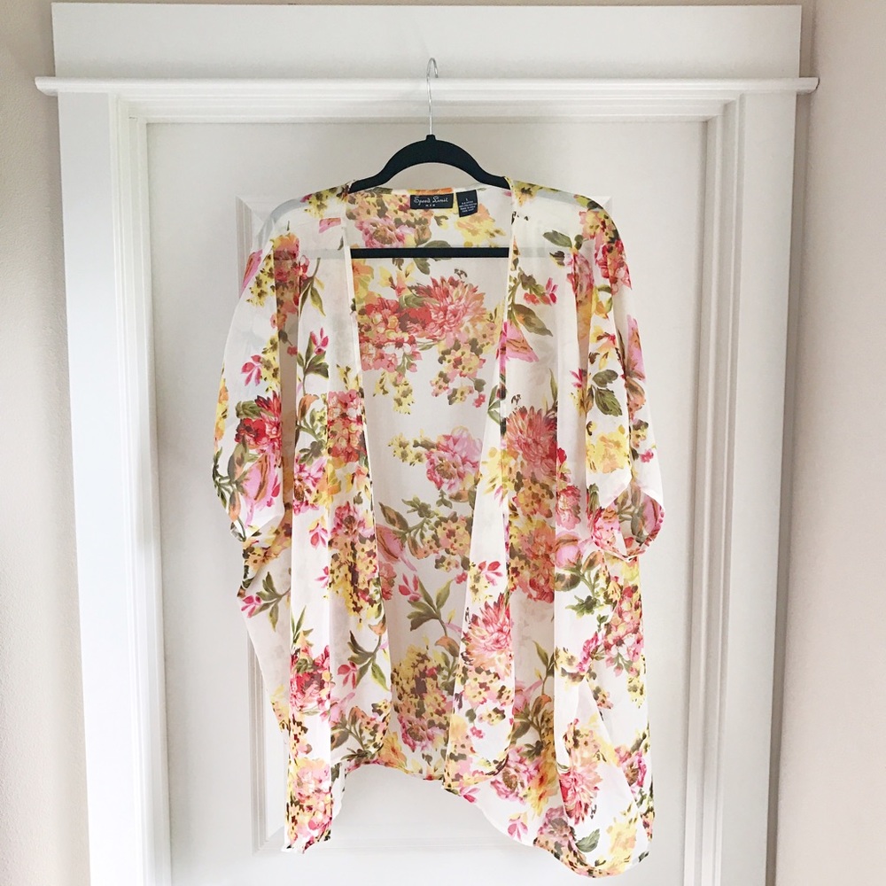 Sheer Floral Kimono