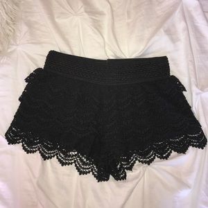 Black Lace Shorts