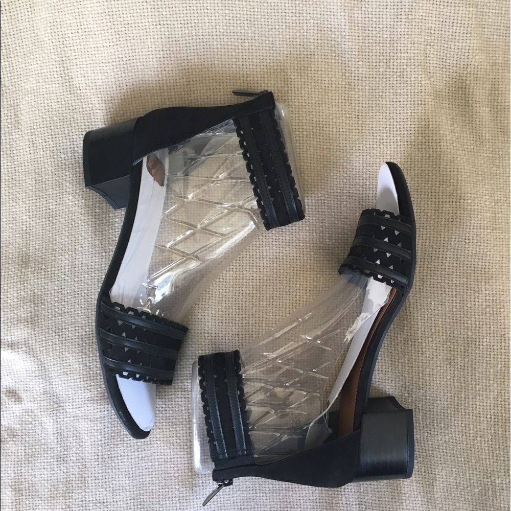 Black cut out ankle strap high heel sandals Sarto