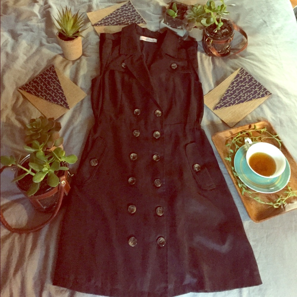 Anthropology Sketchbook Black Buttoned Dress