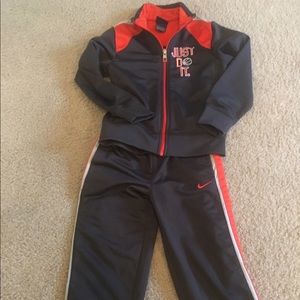 Nike sweat suit.