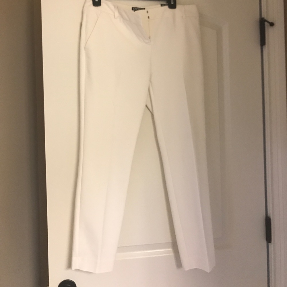 White Columnist Ankle Pants