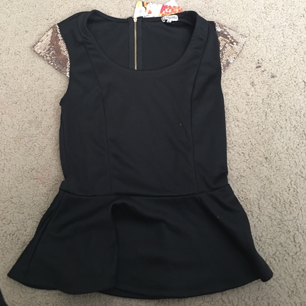 Lily white sequin peplum top