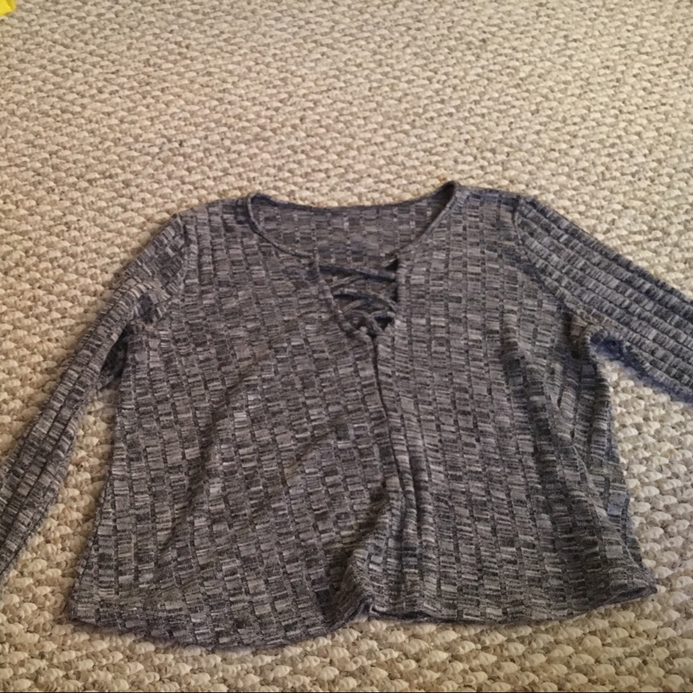 Grey lace up top!!