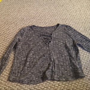 Grey lace up top!!